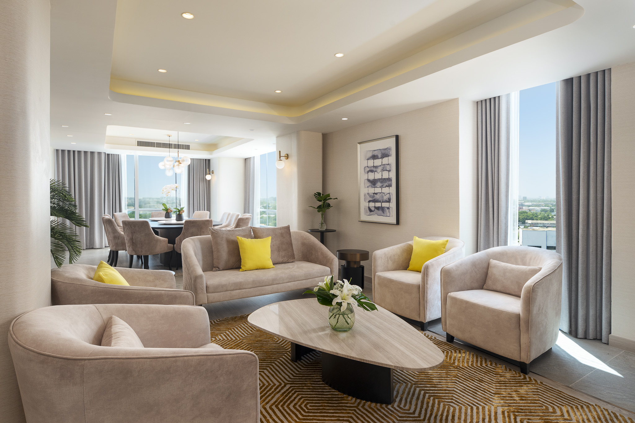 Business Suite living room at Miracle Grand Convention Hotel Bangkok